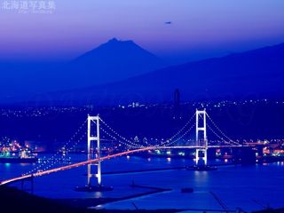 白鳥大橋の夜景 今月の壁紙 北海道壁紙の旅