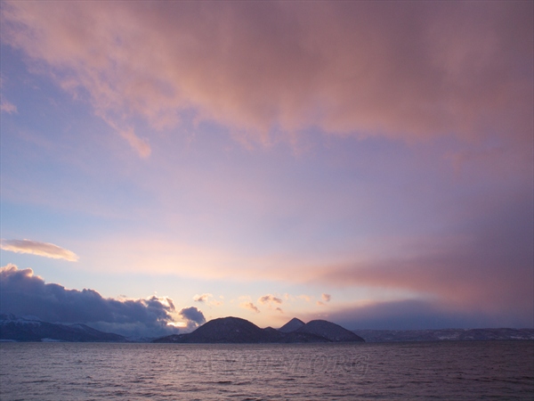 洞爺湖の夕陽の写真