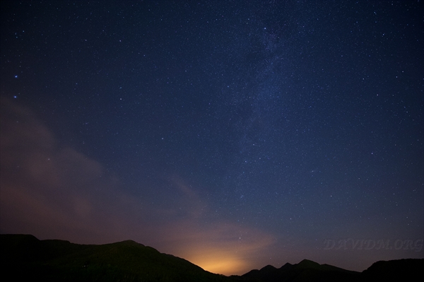 室蘭から見る天の川の星景写真