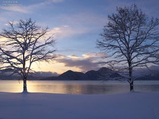 洞爺湖の冬の朝 今月の壁紙 北海道壁紙の旅