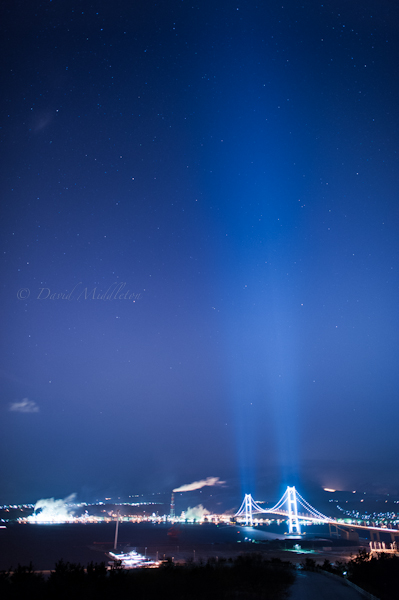 室蘭の夜景と星空