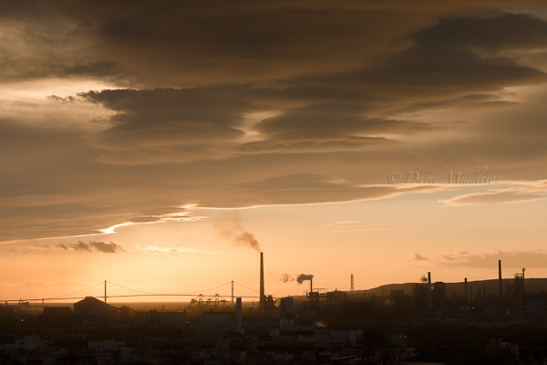 室蘭の夕暮れの風景